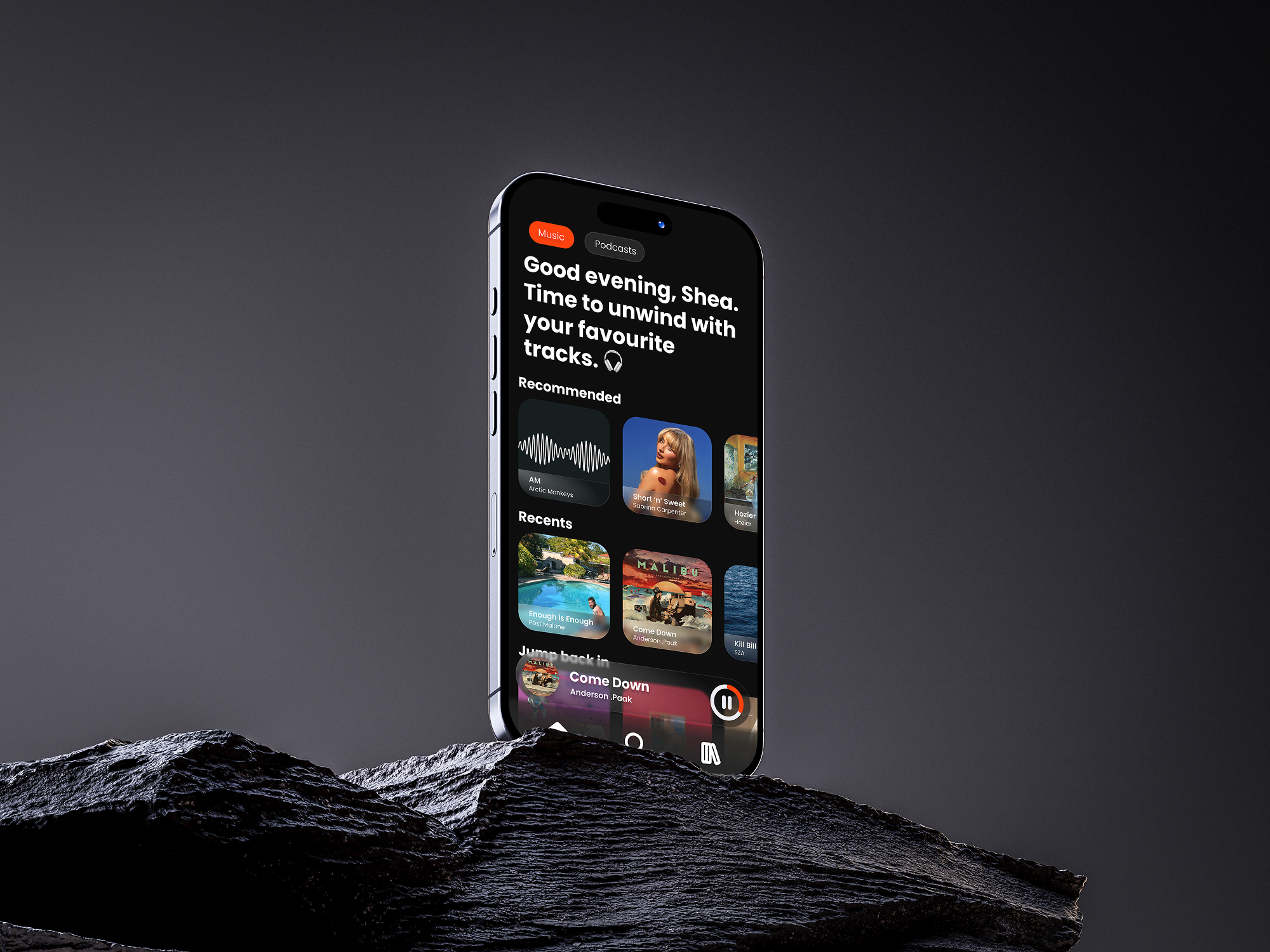 Amp: music control app on iPhone